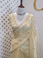 Organza with small mango cut beads and stone design - Image 26