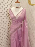 Tissue silk with stone work motif and scalp border - Image 31