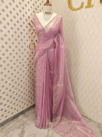 Tissue silk with stone work motif and scalp border - Image 30