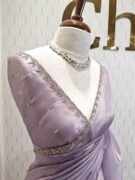 Tissue silk with stone work motif and scalp border - Image 32
