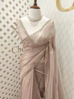 Tissue silk with stone work motif and scalp border - Image 12