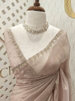 Tissue silk with stone work motif and scalp border - Image 11