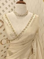 Tissue silk with stone work motif and scalp border - Image 8