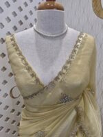 Tissue silk with stone work motif and scalp border - Image 40