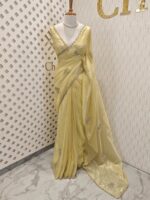 Tissue silk with stone work motif and scalp border - Image 39