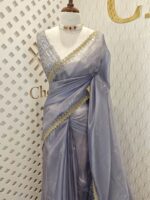 Tissue silk with golden cut beads zigzag - Image 19