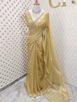 Tissue silk with golden cut beads zigzag - Image 24