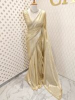 Tissue silk with golden cut beads zigzag - Image 20
