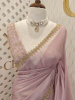 Tissue silk with golden cut beads zigzag - Image 13