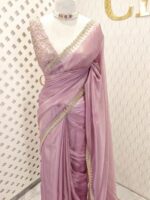Tissue silk with golden cut beads zigzag - Image 8