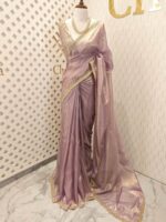 Tissue silk with golden cut beads zigzag - Image 7
