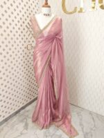 Tissue silk with golden cut beads zigzag - Image 3