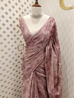 Tussar with mehandi mango kantha work - Image 7