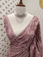 Tussar with mehandi mango kantha work - Image 8