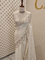 Crepe georgette with creeping flowers on beads strips - Image 18