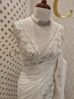 Crepe georgette with creeping flowers on beads strips - Image 17