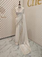 Crepe georgette with creeping flowers on beads strips - Image 16