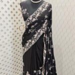 Crepe georgette with sugar beads and sequance floral design