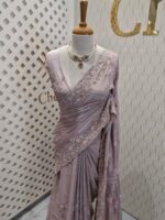 Crepe georgette with sugar beads and sequance floral design - Image 6