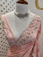 Crepe georgette with sugar beads and sequance floral design - Image 7