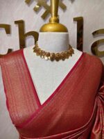 Soft katan with lotus like flower buttas and veiny design - Image 24