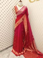 Tussar Banarasi double shade with spiar shape buttas - Image 3