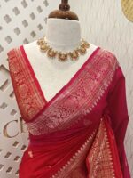 Tussar Banarasi double shade with spiar shape buttas - Image 2