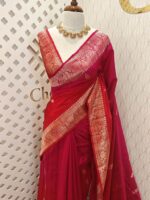 Tussar Banarasi double shade with spiar shape buttas