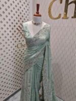 Crepe georgette with sugar beads and sequance floral design - Image 12