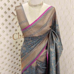 Soft Katan with diamond shape geometric designs and contrast border