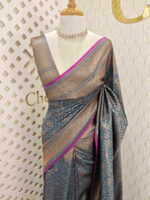 Soft Katan with diamond shape geometric designs and contrast border