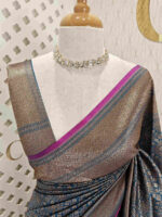Soft Katan with diamond shape geometric designs and contrast border - Image 3