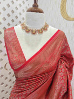 Soft katan with floral bouquet design and double border - Image 21