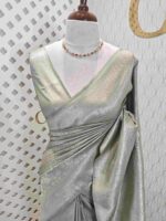 Banarasi with 4 edge flower butta - Image 32