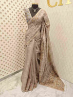 Jute silk with herringbone and running embroidery stitch on border - Image 13