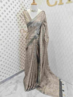 Jute silk with small batik peacock and and geometric design - Image 3