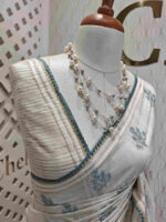 Jute silk with flower plant embroidery designs - Image 2
