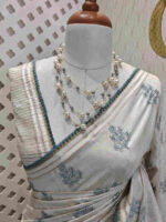 Jute silk with flower plant embroidery designs - Image 3