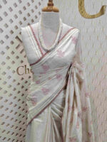 Jute silk with flower plant embroidery designs - Image 11