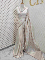 Jute silk with flower plant embroidery designs - Image 13