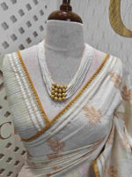 Jute silk with flower plant embroidery designs - Image 15