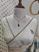 Jute silk with pine tree like thread embroidery design - Image 12