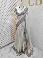 Jute silk with scallop like pattern on boarder - Image 16