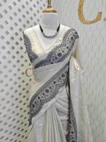 Jute silk with scallop like pattern on boarder - Image 14