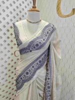 Jute silk with scallop like pattern on boarder - Image 11