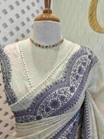 Jute silk with scallop like pattern on boarder - Image 12