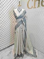 Jute silk with scallop like pattern on boarder - Image 10