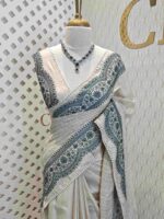 Jute silk with scallop like pattern on boarder - Image 8