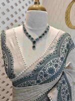 Jute silk with scallop like pattern on boarder - Image 9