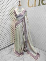 Jute silk with scallop like pattern on boarder - Image 7